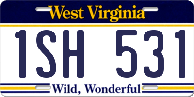 WV license plate 1SH531