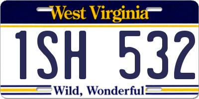 WV license plate 1SH532