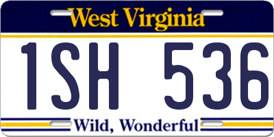 WV license plate 1SH536