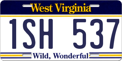 WV license plate 1SH537