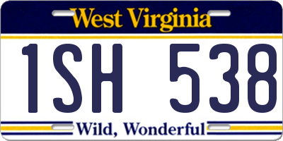 WV license plate 1SH538
