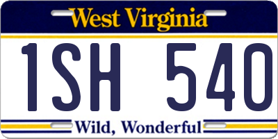WV license plate 1SH540