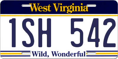 WV license plate 1SH542