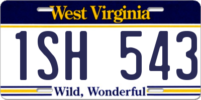 WV license plate 1SH543