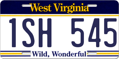 WV license plate 1SH545