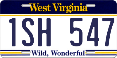 WV license plate 1SH547