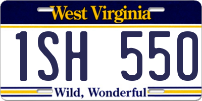WV license plate 1SH550