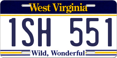 WV license plate 1SH551