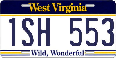 WV license plate 1SH553