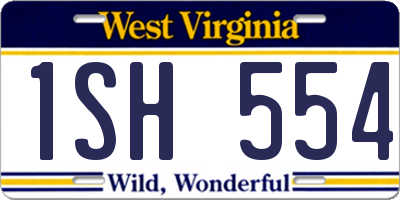 WV license plate 1SH554