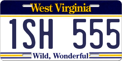 WV license plate 1SH555