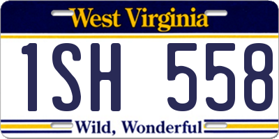 WV license plate 1SH558