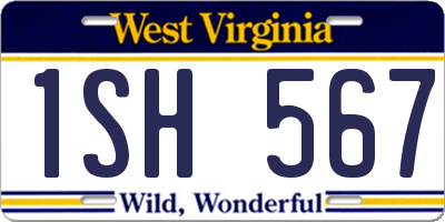 WV license plate 1SH567