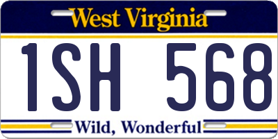 WV license plate 1SH568