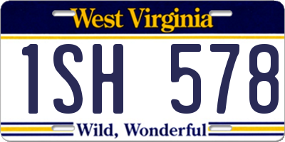 WV license plate 1SH578
