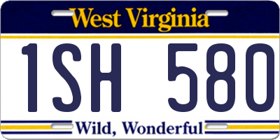 WV license plate 1SH580