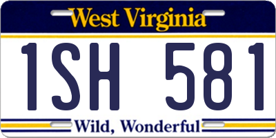 WV license plate 1SH581