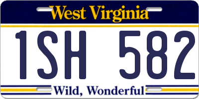 WV license plate 1SH582