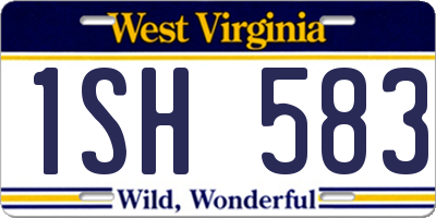 WV license plate 1SH583