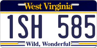 WV license plate 1SH585
