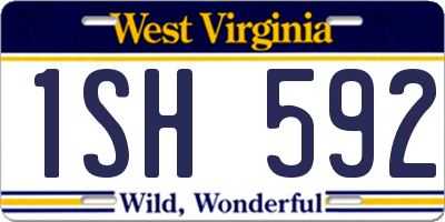 WV license plate 1SH592