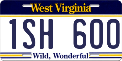 WV license plate 1SH600