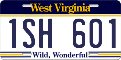WV license plate 1SH601
