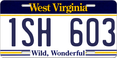 WV license plate 1SH603