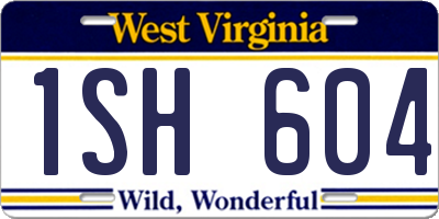 WV license plate 1SH604