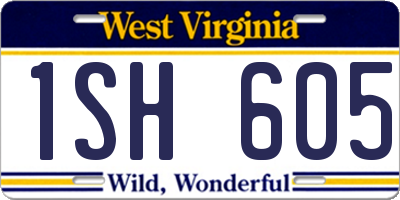 WV license plate 1SH605