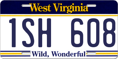 WV license plate 1SH608