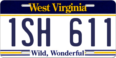 WV license plate 1SH611