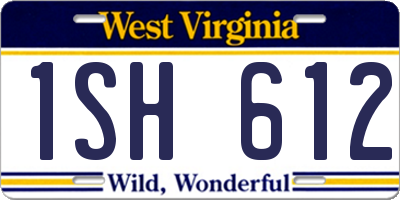 WV license plate 1SH612