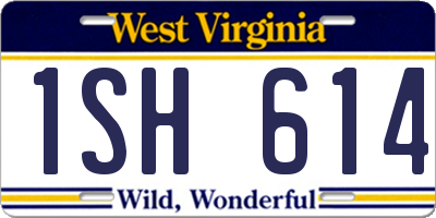 WV license plate 1SH614