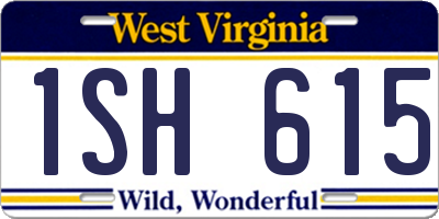 WV license plate 1SH615