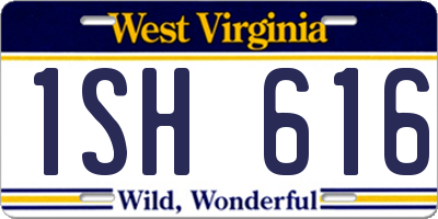 WV license plate 1SH616
