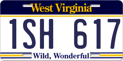 WV license plate 1SH617
