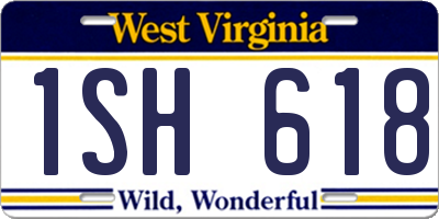 WV license plate 1SH618
