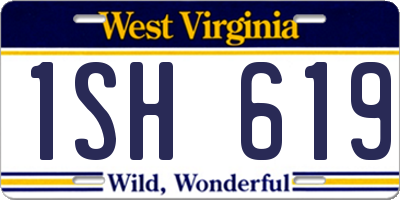 WV license plate 1SH619