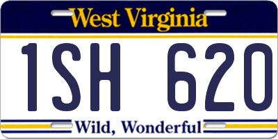 WV license plate 1SH620
