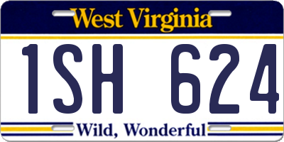 WV license plate 1SH624