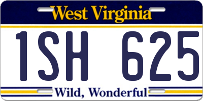 WV license plate 1SH625