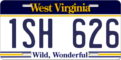 WV license plate 1SH626