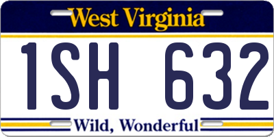 WV license plate 1SH632