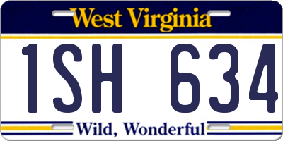 WV license plate 1SH634