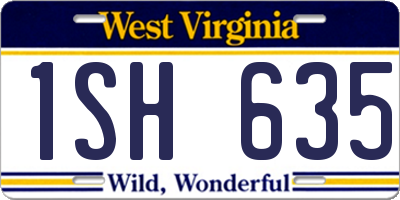 WV license plate 1SH635