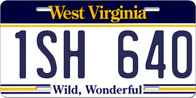 WV license plate 1SH640