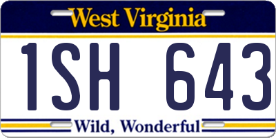WV license plate 1SH643