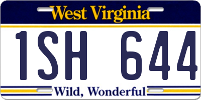 WV license plate 1SH644