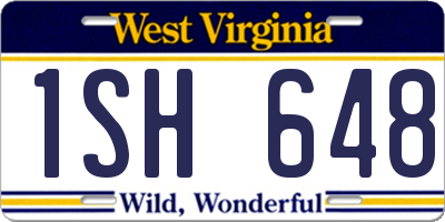 WV license plate 1SH648